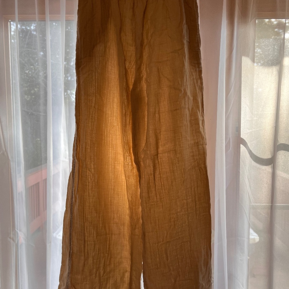 GAP tan linen pants, wide leg, lightweight